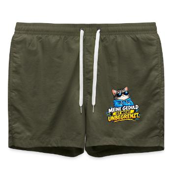 MEINE GEDULD IST NICHT GRENZENLOS - Badeshorts - Olive - Vorne - AI Model Male 185 light (185cm)
