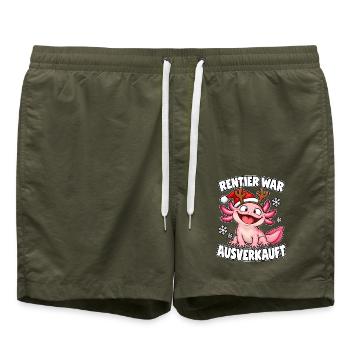 Rentier War Ausverkauft Axolotl - Badeshorts - Olive - Vorne - AI Model Male 185 light (185cm)