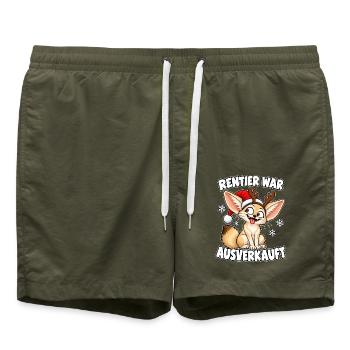 Rentier war Ausverkauft Fuchs - Badeshorts - Olive - Vorne - AI Model Male 185 light (185cm)