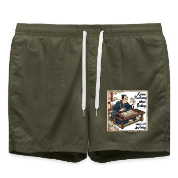 Keine_Buchung_ohne_Beleg_-_Ukiyo-e - Badeshorts - Olive - Vorne - AI Model Male 185 light (185cm)