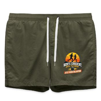 RENTE ERREICHT ZIELE BLEIBEN JETZT WIRD GELAUFEN - Badeshorts - Olive - Vorne - AI Model Male 185 light (185cm)