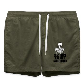 Caffee Skelett Noir - Badeshorts - Olive - Vorne - AI Model Male 185 light (185cm)