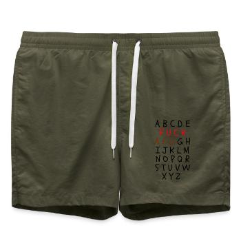 ABC MIT FCK AFD WORTWITZ, FCK NZS, NO NZS, NO AFD - Badeshorts - Olive - Vorne - AI Model Male 185 light (185cm)
