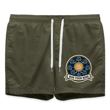 RUN YOUR NODE - Badeshorts - Olive - Vorne - AI Model Male 185 light (185cm)