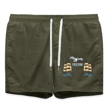 Freiheit - Badeshorts - Olive - Vorne - AI Model Male 185 light (185cm)