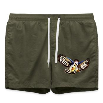 Harpyie fliegt - Badeshorts - Olive - Vorne - AI Model Male 185 light (185cm)