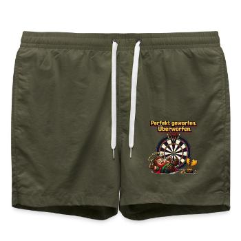 Perfekt geworfen Überworfen - Badeshorts - Olive - Vorne - AI Model Male 185 light (185cm)