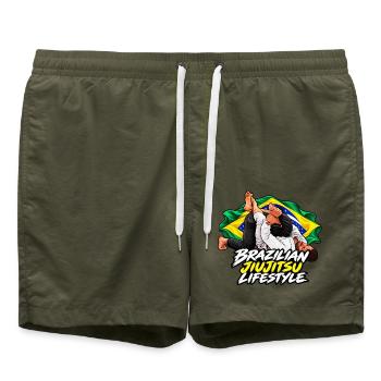 Kimura – BJJ Brasilianischer Jiu-Jitsu-Lebensstil - Badeshorts - Olive - Vorne - AI Model Male 185 light (185cm)