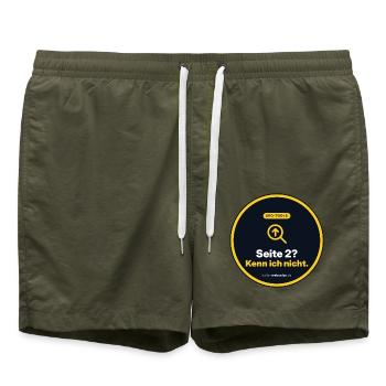 Seite 2? Kenn Ich Nicht. SEO Marketing Shirt - Badeshorts - Olive - Vorne - AI Model Male 185 light (185cm)