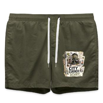 CITY CORNER STUDY - Badeshorts - Olive - Vorne - AI Model Male 185 light (185cm)