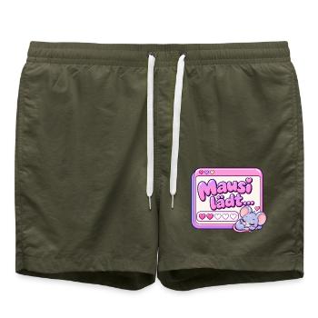 Mausi lädt Y2K - Badeshorts - Olive - Vorne - AI Model Male 185 light (185cm)