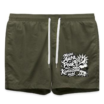 Meine Aura ist Peak - Badeshorts - Olive - Vorne - AI Model Male 185 light (185cm)