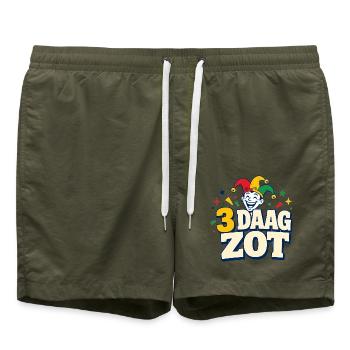 3 Tage verrückt – Karneval Limburg - Badeshorts - Olive - Vorne - AI Model Male 185 light (185cm)