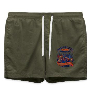 Frankfurt Festive Wonderland Banking Analysts On - Badeshorts - Olive - Vorne - AI Model Male 185 light (185cm)