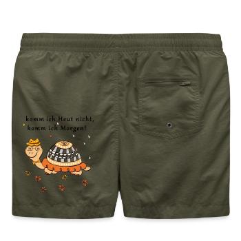 Turtle, if I don't come today, I'll come tomorrow - Swim Trunks - olive - Back