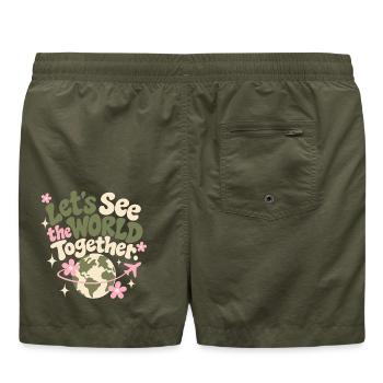 Let’s See The World Together - Badeshorts - Olive - Hinten