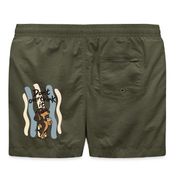 Don’t Overthink It Dachshund - Badeshorts - Olive - Hinten