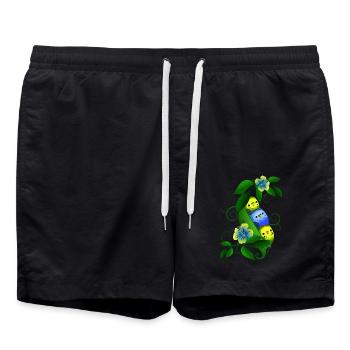 Wellensittich in der Erbse - Badeshorts - Schwarz - Vorne - AI Model Male 185 light (185cm)