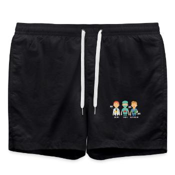 Ruhiger Anästhesist Operationssaal - Badeshorts - Schwarz - Vorne - AI Model Male 185 light (185cm)