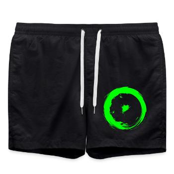 Astronomische Symbole Sonne grün - Badeshorts - Schwarz - Vorne - AI Model Male 185 light (185cm)