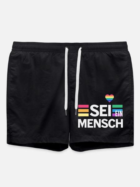 SEI EIN MENSCH - Statement für mehr Menschlichkeit - Badeshorts - Schwarz