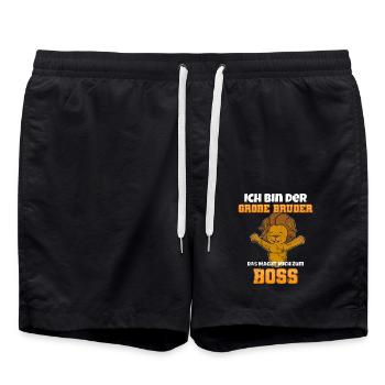 Großer Bruder Löwe - Badeshorts - Schwarz - Vorne - AI Model Male 185 light (185cm)