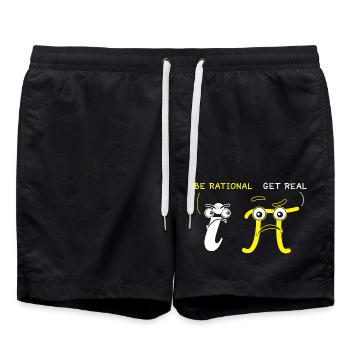 Mathematik Rational Get Real Mathe - Badeshorts - Schwarz - Vorne - AI Model Male 185 light (185cm)