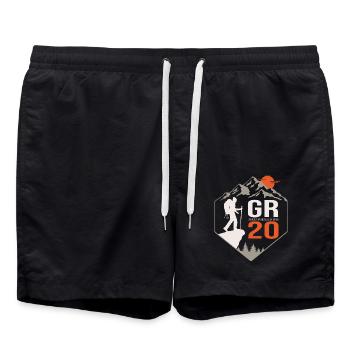 GR 20 Korsischer Wanderweg GR 20 - Badeshorts - Schwarz - Vorne - AI Model Male 185 light (185cm)