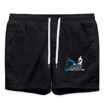Sprühender Biochemiker Genforschung - Badeshorts - Schwarz - Vorne - AI Model Male 185 light (185cm)