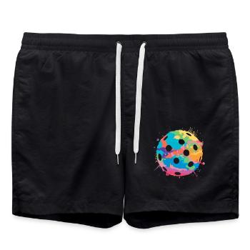 Floorball Ball Innebandy Mädchen Jungen Unihockey - Badeshorts - Schwarz - Vorne - AI Model Male 185 light (185cm)