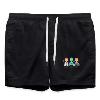 Wachsamer Anästhesist Aufwachraum - Badeshorts - Schwarz - Vorne - AI Model Male 185 light (185cm)