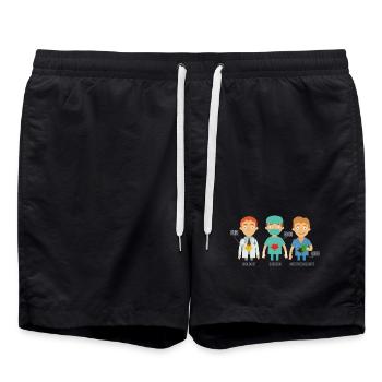Koffeinstarker Anästhesist Klinikalltag - Badeshorts - Schwarz - Vorne - AI Model Male 185 light (185cm)
