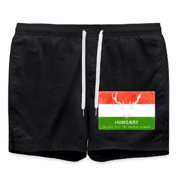Ungarn Ungarns Wildtiere - Badeshorts - Schwarz - Vorne - AI Model Male 185 light (185cm)