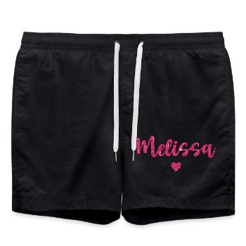 Melissa Herz Pink - Badeshorts - Schwarz - Vorne - AI Model Male 185 light (185cm)