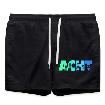 8. Geburtstag Robotik Technik 8 Jahre Roboter - Badeshorts - Schwarz - Vorne - AI Model Male 185 light (185cm)