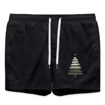 Christmas Tree - Swim Trunks - black - Front - AI Model Male 185 light (185cm)