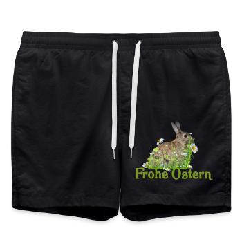 Frohe Ostern - Badeshorts - Schwarz - Vorne - AI Model Male 185 light (185cm)