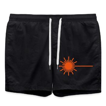 Laser Klassenzeichen - Badeshorts - Schwarz - Vorne - AI Model Male 185 light (185cm)