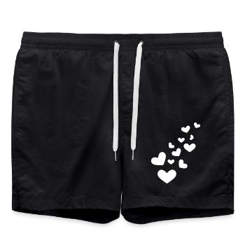 Herzchen Herz - Badeshorts - Schwarz - Vorne - AI Model Male 185 light (185cm)