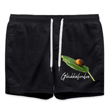 Glückskäferchen Marienkäfer Glück Glücksbringer - Badeshorts - Schwarz - Vorne - AI Model Male 185 light (185cm)