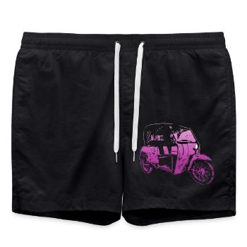 DDR Duo Kult-Oldtimer - Badeshorts - Schwarz - Vorne - AI Model Male 185 light (185cm)