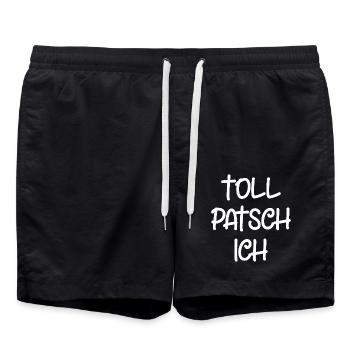 Tollpatsch Ich tollpatschig lustig tollpatschich - Badeshorts - Schwarz - Vorne - AI Model Male 185 light (185cm)