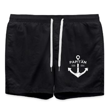 Papitän Geschenkidee Weihnachten Geburtstag - Badeshorts - Schwarz - Vorne - AI Model Male 185 light (185cm)