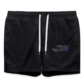 Feldhockey Spielerin Text Design - Badeshorts - Schwarz - Vorne - AI Model Male 185 light (185cm)