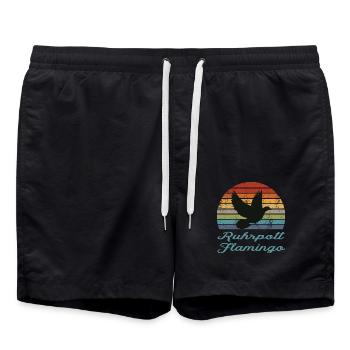 Ruhrpott Flamingo - Badeshorts - Schwarz - Vorne - AI Model Male 185 light (185cm)