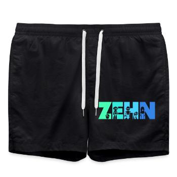 10. Geburtstag Robotik Technik 10 Jahre Roboter - Badeshorts - Schwarz - Vorne - AI Model Male 185 light (185cm)