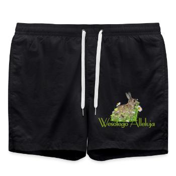 Frohe Ostern - Badeshorts - Schwarz - Vorne - AI Model Male 185 light (185cm)