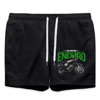 S51 Moped Enduro - Kult für Simson Liebhaber - Badeshorts - Schwarz - Vorne - AI Model Male 185 light (185cm)
