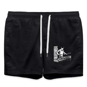 Klangvoller Marimba Orchesterabend - Badeshorts - Schwarz - Vorne - AI Model Male 185 light (185cm)