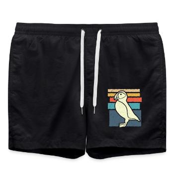 Papageitaucher Puffins Papageientaucher Puffin - Badeshorts - Schwarz - Vorne - AI Model Male 185 light (185cm)